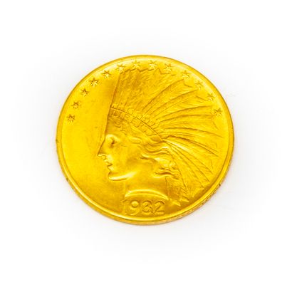 null 1 pièce de 10 dollards US tête d'aigle datée 1932
Poids : 16,7 g.