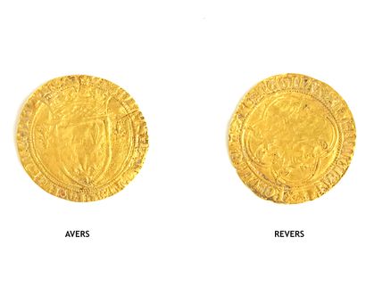 null Écu d'or à la couronne ou écu neuf en or, Charles VII ( vers 1450)
A l'avers...