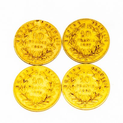 4 pièces de 10 francs or
Poids : 12,7 g.