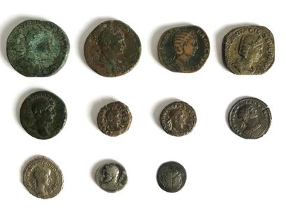 Ensemble de 11 pièces romaines antiques en...