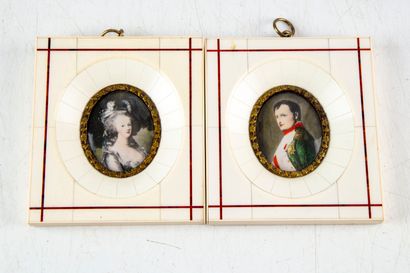 null Deux miniatures (reproductions)
Napoléon et marie Antoinette
En paire dans des...