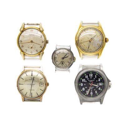 Set of 5 men's wrist watches, automatic and...