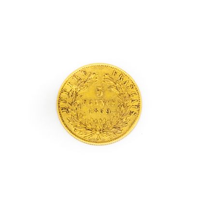 null Pièce de 5 francs or Napoléon III datée de 1859