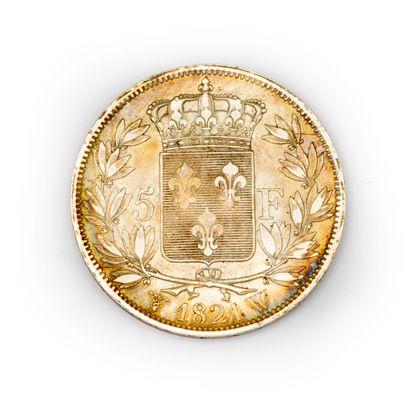 null Pièce de 5 francs Louis XVIII Roi de France 1821 W (Lille)