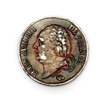 null Pièce de 5 francs Louis XVIII Roi de France 1821 W (Lille)