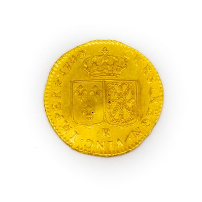 null Monnaie Louis d'or à l'effigie de LOUIS XVI - tête nue, frappée en 1790
Poids...