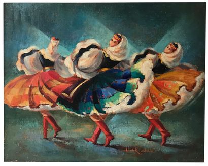 null Janick FERDERLÉ (1917)
Trois ballerines russes
Huile sur toile.
Signé en bas...