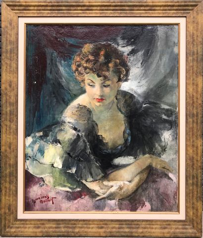 null Jean Denis MAILLART (1913-2004)
Jeune femme pensive
Huile sur toile.
Signé en...