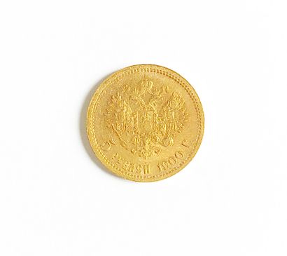 null Une pièce de 5 roubles or - Nicolas II - 1900
Poids : 4,30 g
D. : 1,85 cm
Dans...