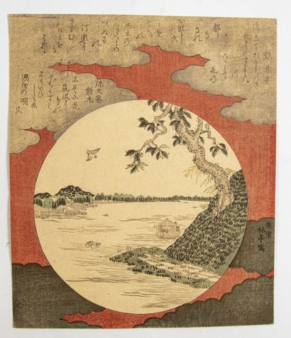 null Utagawa Kuninao (1795 - 1854)
Surimono, shikishiban dela série Bijin awase,...