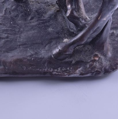 null CURIOSA 
Licorne 
Sculpture en bronze à patine, trace de signature 
H. : 25...