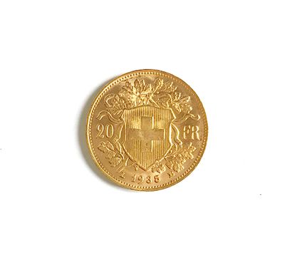 null A 20 fcs gold coin - Helvetia - 1935
Weight : 6,45 g
In its plastic envelop...