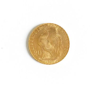 null A 20 francs gold coin - Marianne's head (1908)
Weight : 6,45 g
In its plastic...