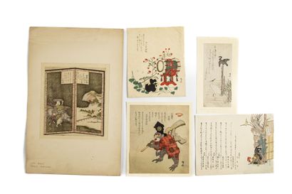 null Ryuryukyo Shinsai (act.1799 - 1823)
- Surimono, shikishiban, d'une série sans...