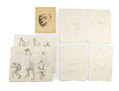 null Pierre CAMIN (1908 - 1996)
Dessin et portraits d'hommes
Crayon sur calque et...