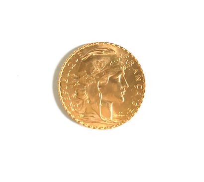A 20 francs gold coin - Marianne's head (1908)
Weight...