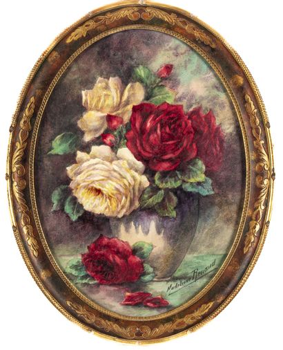 null Madelaine RENAUD 
Bouquet de roses
Aquarelle, signée en bas à droite 
40,5 x...