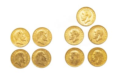 9 gold sovereign coins including 4 gold sovereign...