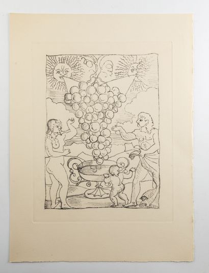 null KLEIN Bernard. Vins, fleurs et flammes - Paris, 1952. In-folio, en feuilles,...