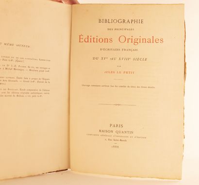 null LE PETIT (Jules). Bibliographie des principales éditions originales d'écrivains...