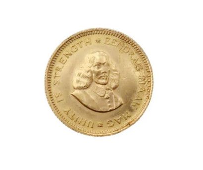 A coin of 1 rand South Africa 1967 in gold....