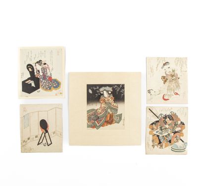 null Utagawa Kunisada (1786 - 1864)

- Surimono, shikishiban, courtisane richement...