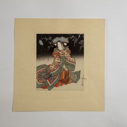 null Utagawa Kunisada (1786 - 1864)

- Surimono, shikishiban, courtisane richement...