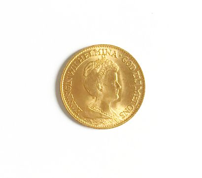One 10 guilder (gulden) gold coin - Head...
