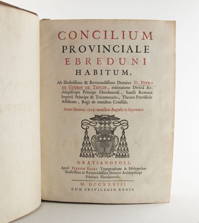 null EMBRUN. Concilium Provinciale Ebreduni habitum… anno Domini 1727… Grenoble,...