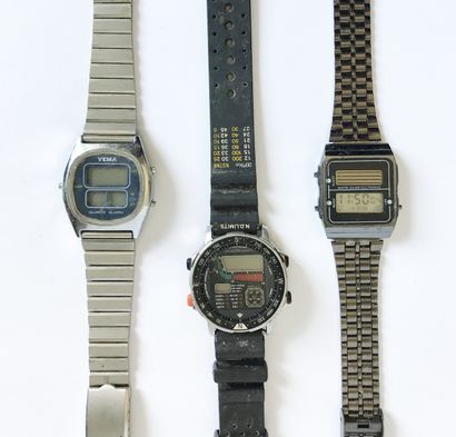 Trois montres à quartz - années 80 marque...