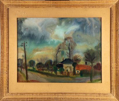 null Pierre GUERET (1908-1966)
Le village
Pastel, signée en bas à gauche
48 x 62...