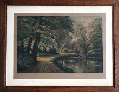 null D'après A. JACOBSEN - XIXe
L'étang
Lithographie en couleur
40 x 60 cm
Encad...