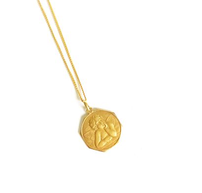 Médaille de baptême et sa chaine en or jaune...