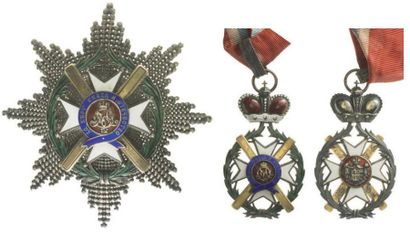 SERBIE Ordre de la Croix de Takovo. D'époque Milan IV (1865-1903). Ensemble de grand...
