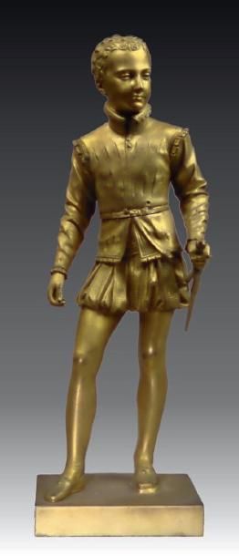 null Statue en bronze doré représentant le Prince Impérial d'après Bosio. XIXème...