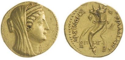 EGYPTE Ptolémée V (205-180). Octodrachme d'or (27,00 g.) frappé à Paphos en l'an...