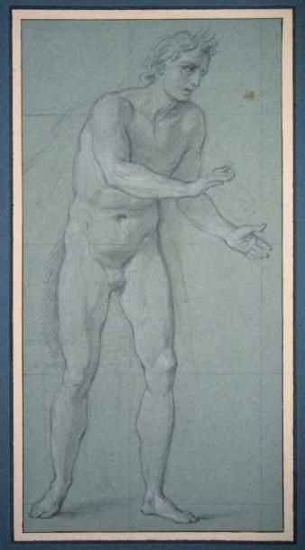 CHARLES-ANTOINE COYPEL (1694-1752) Etude de figure debout avec reprise de la tête...
