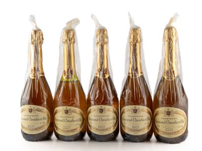 null Set of five bottles of Champagne Raymond Cheurlin et Fils, Celles sur Ource