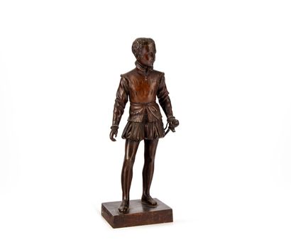 null After François-Joseph BOSIO (1768-1845) 
Henri IV as a child 
Bronze with brown...