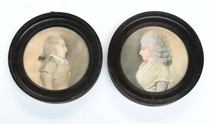 null FRENCH SCHOOL, late 18th century
Portrait of a man and portrait of a lady in...