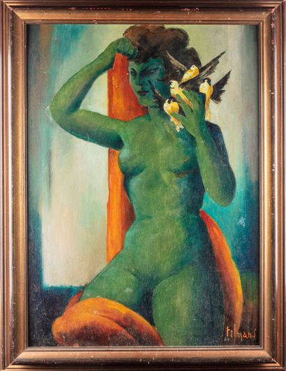 null Emile-Henry TILMANS (1888-1960)
Nude with birds
Oil on isorel, signed lower...
