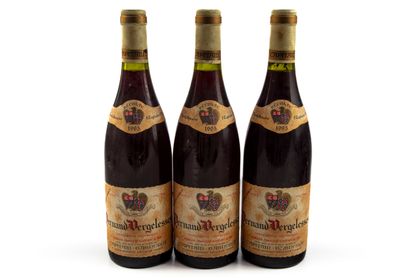 null Three bottles Pernand Vergelesses rouge domaine Capitain Gagnerot 1995