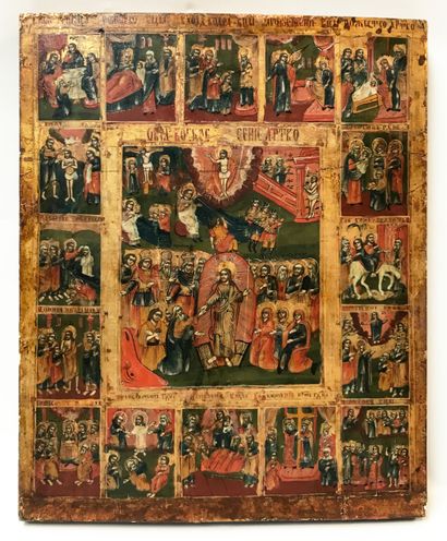 null RUSSIAN SCHOOL - early 20th century
Scenes from the life of Christ
Icon on wood...
