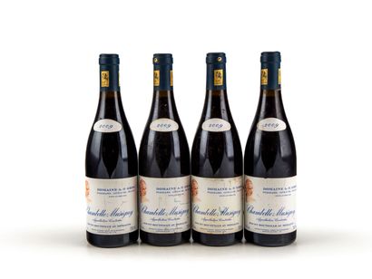 null Four bottles Chambolle Musigny rouge domaine Gros 2009