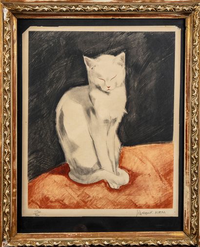null Jacques LEHMANN, known as Jacques NAM (1881-1974)
Le chat blanc
Lithograph signed...