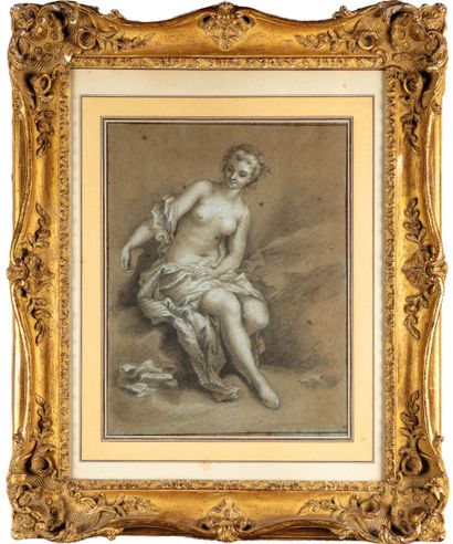 null Atelier de François BOUCHER (1703-1770)
Vénus assise
Pierre noire et rehauts...