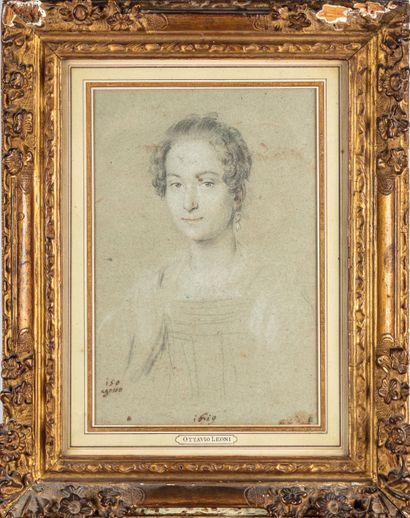 null Ottavio LEONI (1578-1630)
Portrait de jeune femme en buste
Pierre noire, sanguine...