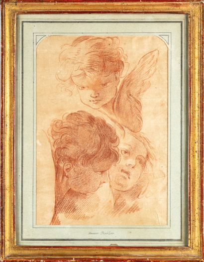 null D'après François BOUCHER (1703-1770)
Trois têtes d'anges
Sanguine
26,5 x 18,5...