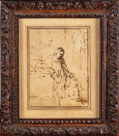 null Arent de GELDER (1645-1727)
Le Christ au puits
Plume et encre brune, gouache...