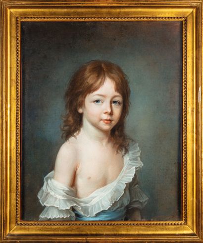 null Madame GABIOU, née Marie-Elisabeth LEMOINE ( 1761-1814) 
Portrait d'enfant
Pastel...